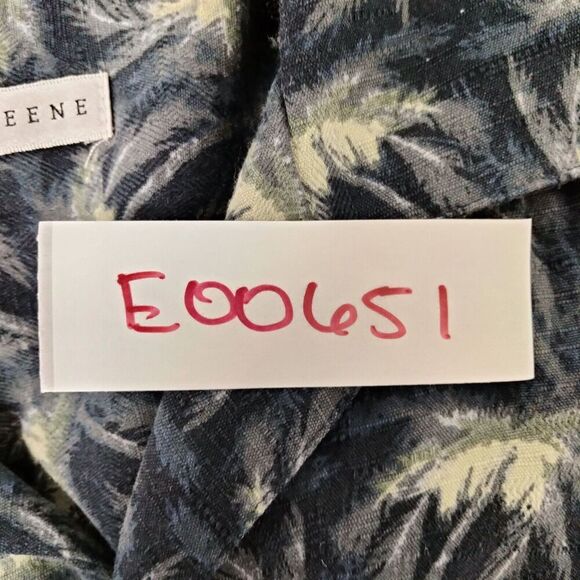 Geoffrey Beene Shirt Mens Size L Silk Blend Button Down Black Tropical Hawaiian - Picture 10 of 10